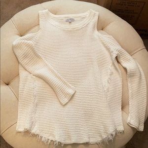 Ivory open shoulder sweater